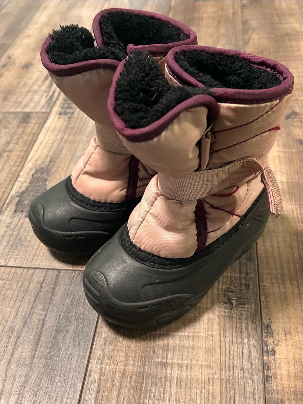 Kamik Kids Winter Snow Boots Pink Purple Insulated Hook Loop Toddler Youth